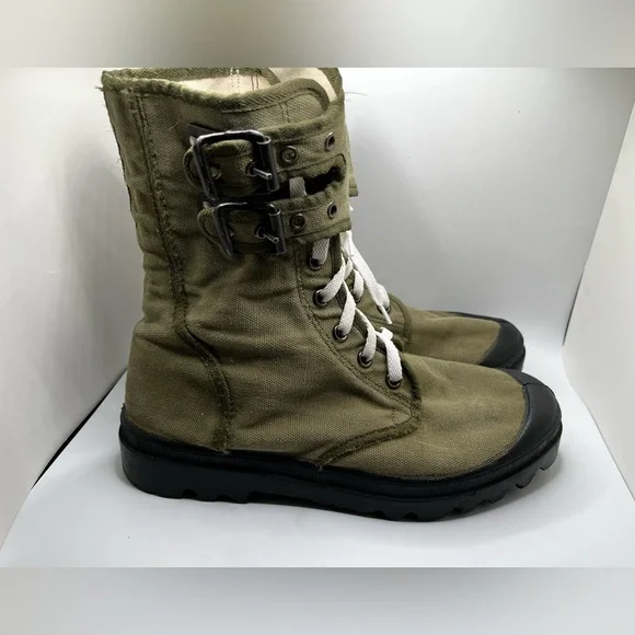 Vintage Wissart Military Canvas Gaiter Double Buckle Army Boot Size 43 - Picture 8 of 16